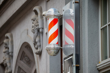 Barber shop red sign