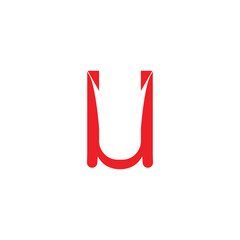 Abstract Letter U for emblem logo design