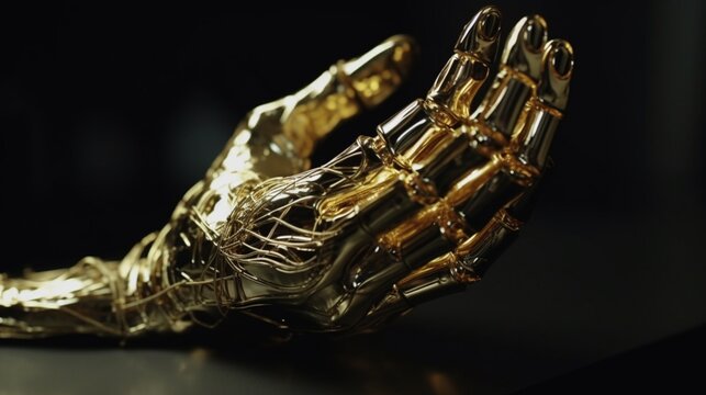 Golden hand midas touch beautiful image Ai generated art