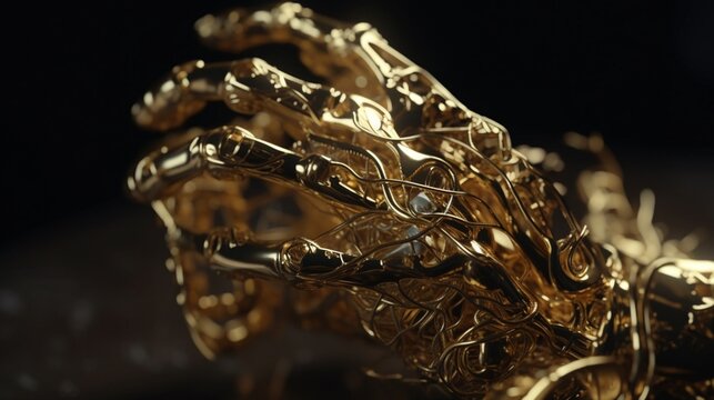 Golden hand midas touch beautiful image Ai generated art