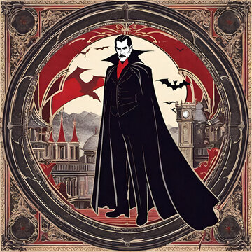 Portal to the unknown with Count Dracula standign guard