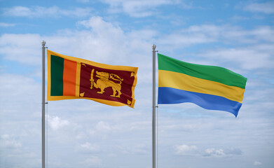 Gabon and Sri Lanka flags, country relationship concept
