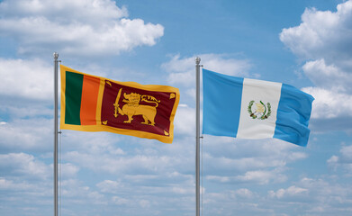 Guatemala and Sri Lanka flags, country relationship concept