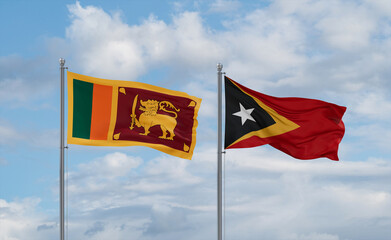 East Timor and Sri Lanka flags, country relationship concept