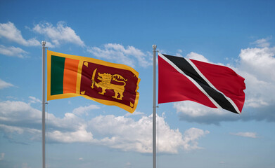 Trinidad and Tobago and Sri Lanka flags, country relationship concept
