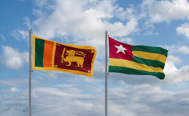 Togo and Sri Lanka flags, country relationship concept
