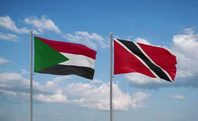 Trinidad and Tobago and Sudan flags, country relationship concept