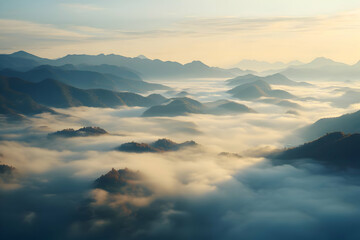 Close-up cinematic shot of mountain background of rolling hills view from the plane. High quality