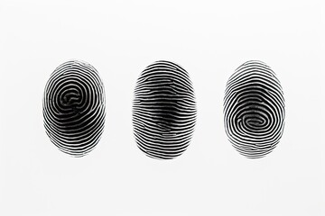 A black and white fingerprint symbolizes individual identity, biometric security, and crime investigation.