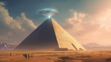Oil painting of the great pyramid of giza Ai generated art
