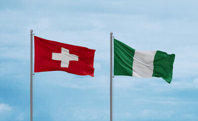 Nigeria national flags, country relationship concept