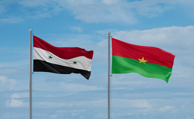 Burkina Faso and Syrian flags, country relationship concept