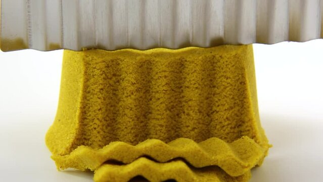 Kinetic sand is yellow. Relaxing videos. Satisfactory ASMR videos.