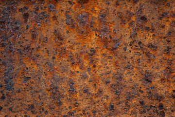 Close-up of an old, weathered and rusty metal surface. High quality and resolution full frame textured grunge rust background.