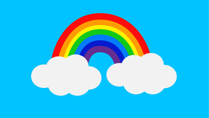 rainbow and clouds, in vector 