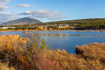 Elizabeth Lake in British Columbia in autumn season. Cranbrook area