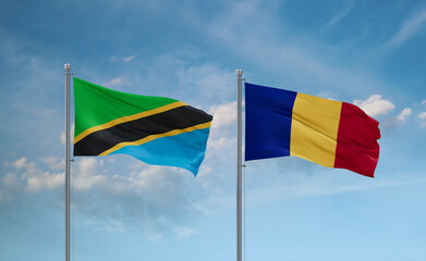 Chad and Tanzania flags, country relationship concept