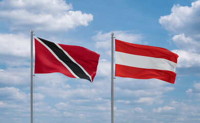 Austria and Trinidad, Tobago, flags, country relationship concept
