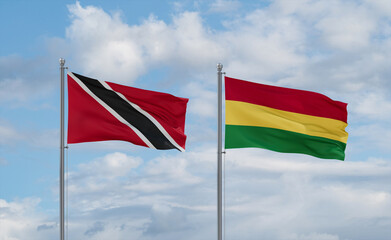 Bolivia and Trinidad, Tobago, flags, country relationship concept