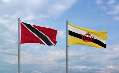 Brunei and Trinidad, Tobago, flags, country relationship concepts