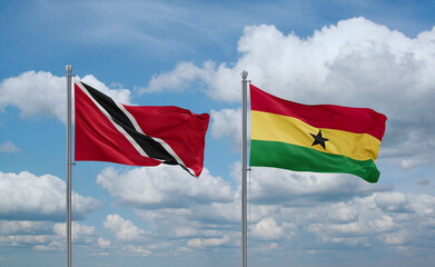 Ghana and Trinidad, Tobago, flags, country relationship concept