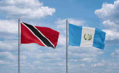 Guatemala and Trinidad, Tobago, flags, country relationship concept