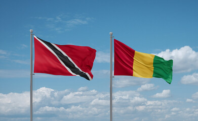 Guinea and Trinidad, Tobago, flags, country relationship concept