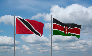 Kenya and Trinidad, Tobago, flags, country relationship concept