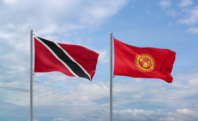 Kyrgyzstan and Trinidad, Tobago, flags, country relationship concept