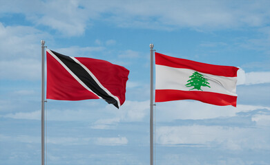 Lebanon and Trinidad, Tobago, flags, country relationship concept
