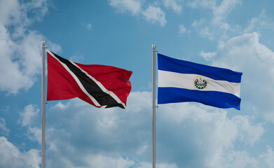 Salvador and Trinidad, Tobago, flags, country relationship concept