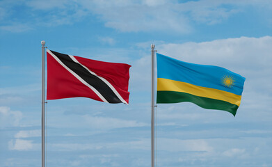 Rwanda and Trinidad, Tobago, flags, country relationship concept
