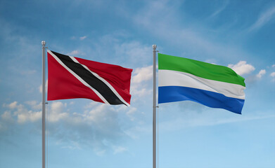 Sierra Leone and Trinidad, Tobago, flags, country relationship concept