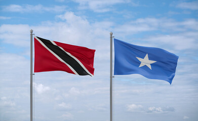 Somalia and Trinidad, Tobago, flags, country relationship concept
