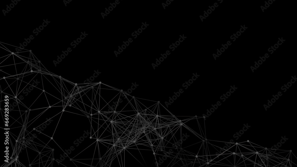 Poster Abstract geometric background. Plexus mesh backdrop illustration.