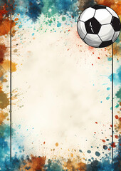 dark frame with soccer theme, border with negative space, empty space