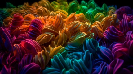 Colorful translucent iridescent pasta food vectors photography image AI generated art