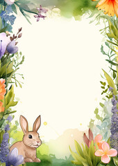 dark frame with easter theme, border with negative space, empty space