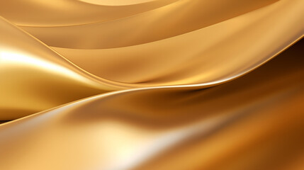 Luxury waves shine metallic gold background.