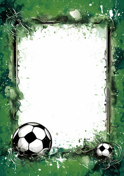 Fototapeta dark frame with soccer theme, border with negative space, empty space