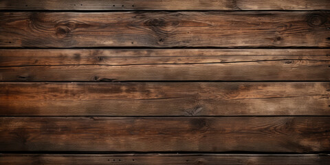 Fototapeta premium An aged, grunge-style wooden timber texture in rustic brown, suitable for backgrounds on walls, floors, or tables.