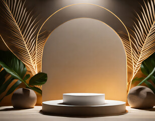 podium on stage background. geometric shape for product display presentation. Minimal scene for mockup products