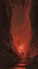 Fantasy concept arch portal rock inferno photography image AI generated art