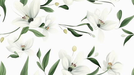 Snowdrops seamless pattern background. Hello Spring snowdrop delicate flowers. Romantic Bloom floral Botanical print for Easter. Cute Design for textile, fabric, cover, card, wallpapers, wrapping. - obrazy, fototapety, plakaty