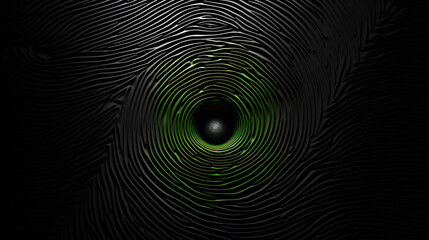 Elegant Dark Green Fingerprint. Generative AI
