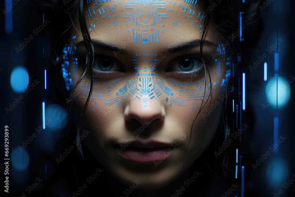 Poster innovative biometric identification methods ensuring secure access to sensitive areas. concept of ad