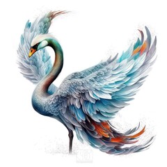 blue and white peacock