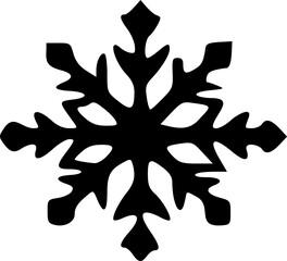 Obraz premium Vector snowflake shape. Black winter snow graphic. Isolated on a white background. Christmas design for t-shirts, invitation, emblem, stickers