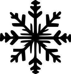 Vector snowflake shape. Black winter snow graphic.  Isolated on a white background. Christmas design for t-shirts, invitation, emblem, stickers