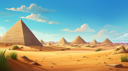 Fototapeta na wymiar empty egypt background in 3D cartoon
